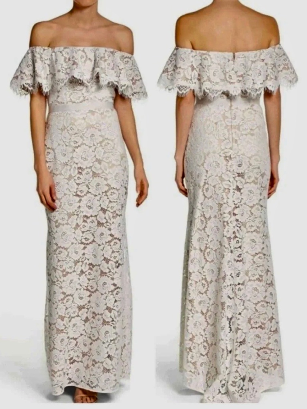 ELIZA J Off Shoulder Lace Gown / Wedding Dress